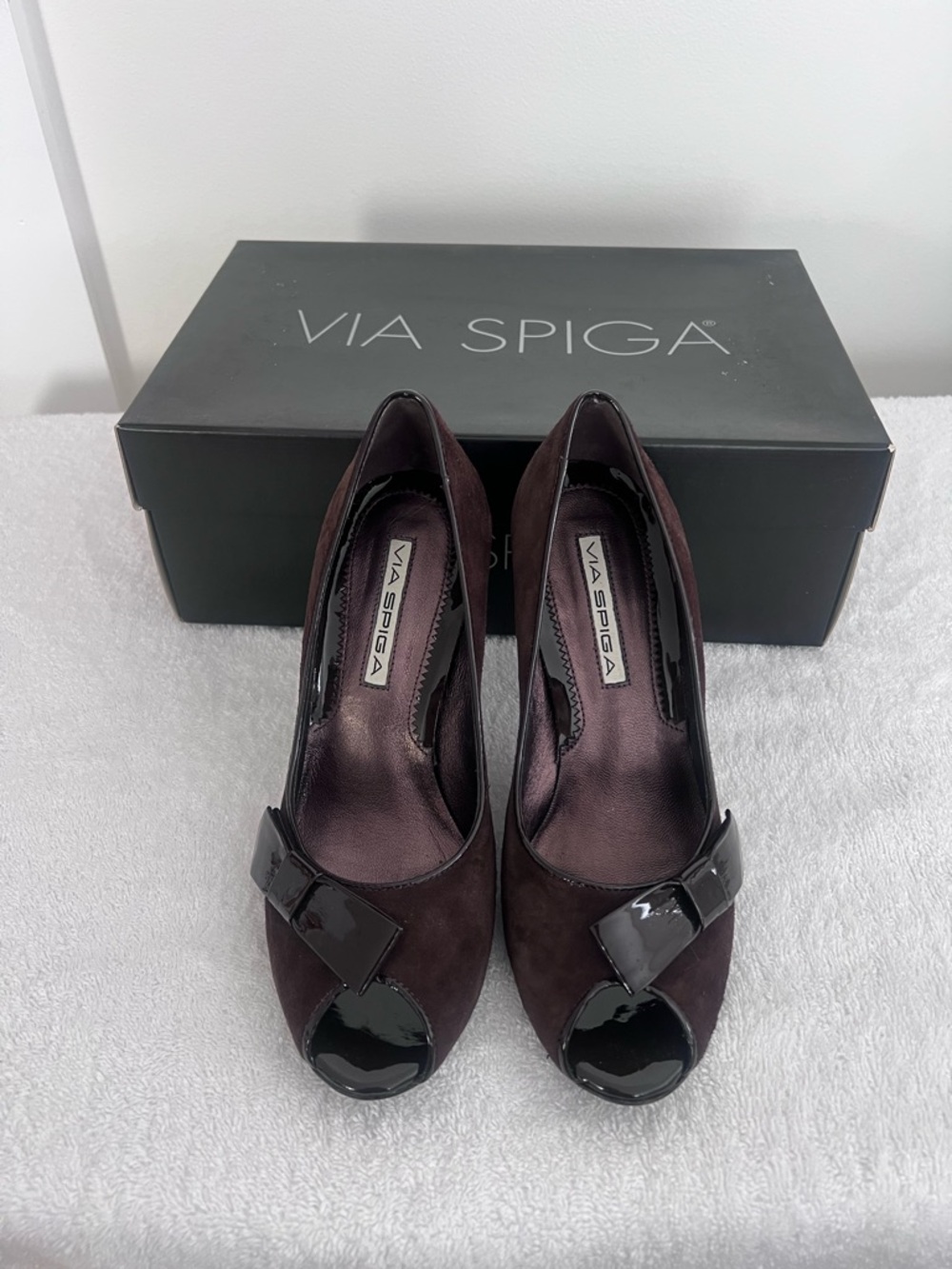 Via Spiga Dark Brown Suede Stiletto Pumps